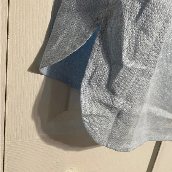 Anne Klein blue linen blend tunic top shirt blouse size LARGE - Picture 10 of 13